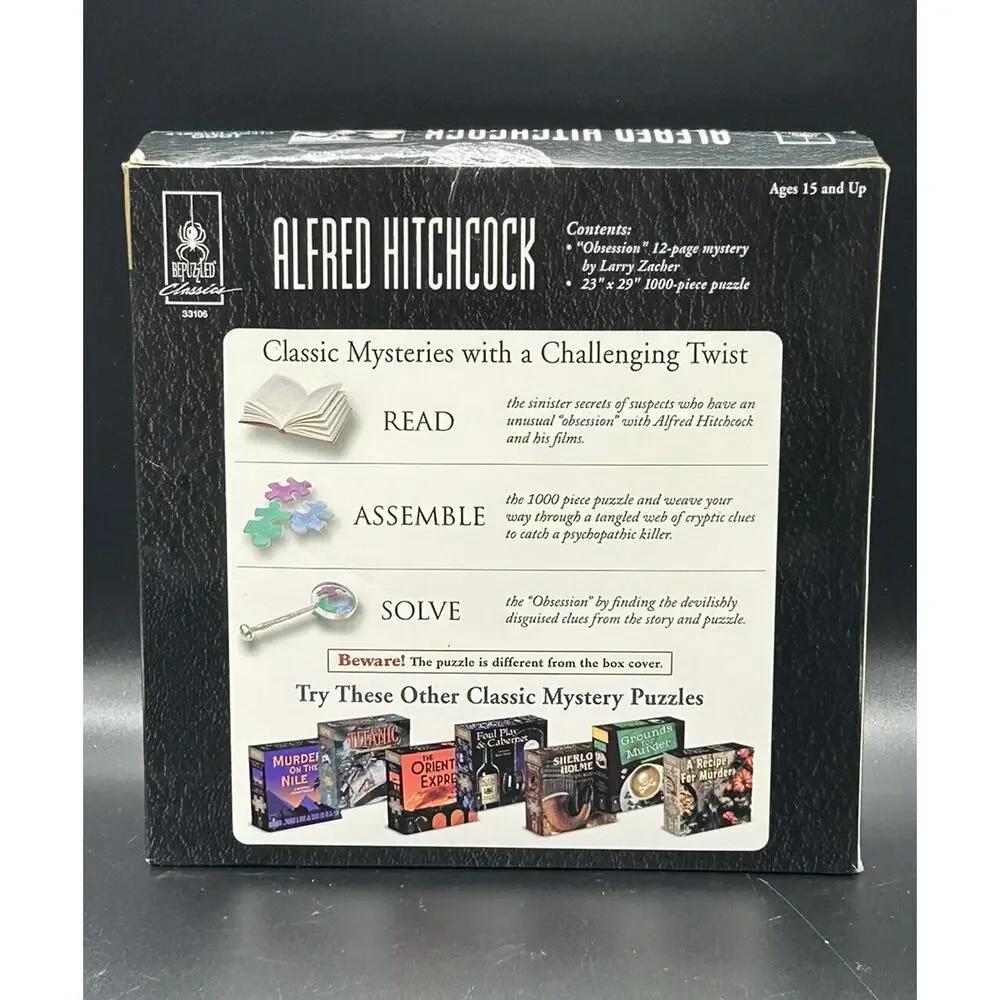 Alfred Hitchcock Mystery Jigsaw Puzzle Read Assemble Solve 1000 Pieces